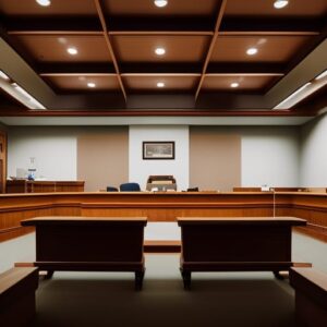 Image of an empty courtroom